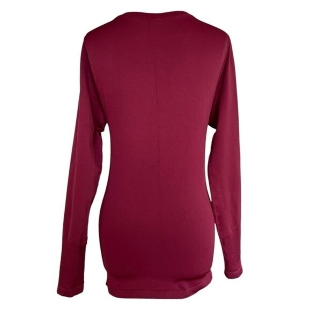 ROXY Burgundy DryFlight Nylon Seamless Long Sleeve Surf Rashguard Womens Sz M/L - Picture 6 of 7